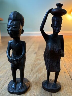 Hand-Carved Wood African Figurines
